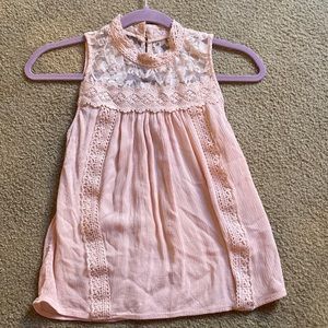 Self esteem boho small light pink lace sleeveless blouse